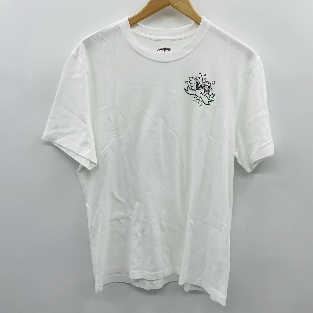 J‎ Crew Mens Size Medium Relaxed Cherub Vintage-Wash Cotton Graphic T-shirt 010